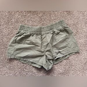 aerie Olive Green Elastic-Waist Athletic Shorts